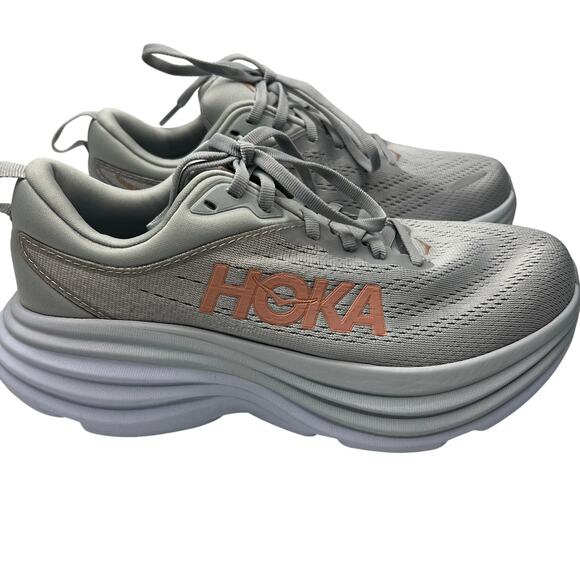 New Hoka Women's Bondi 8 Lace Up Athletic Shoes In Harbor Mist Size 7 - Picture 4 of 10